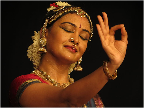 graceful Indian dancer performing Bharathnatyam on Craiyon