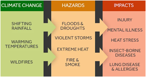 Impact of climate change on humans