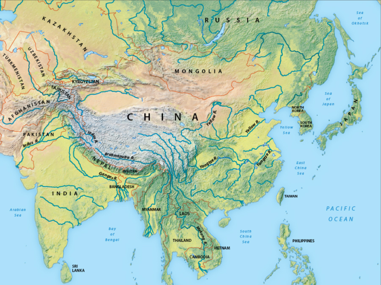 Main Rivers In Asia Map Important Rivers of Asia - FOTIS EDU